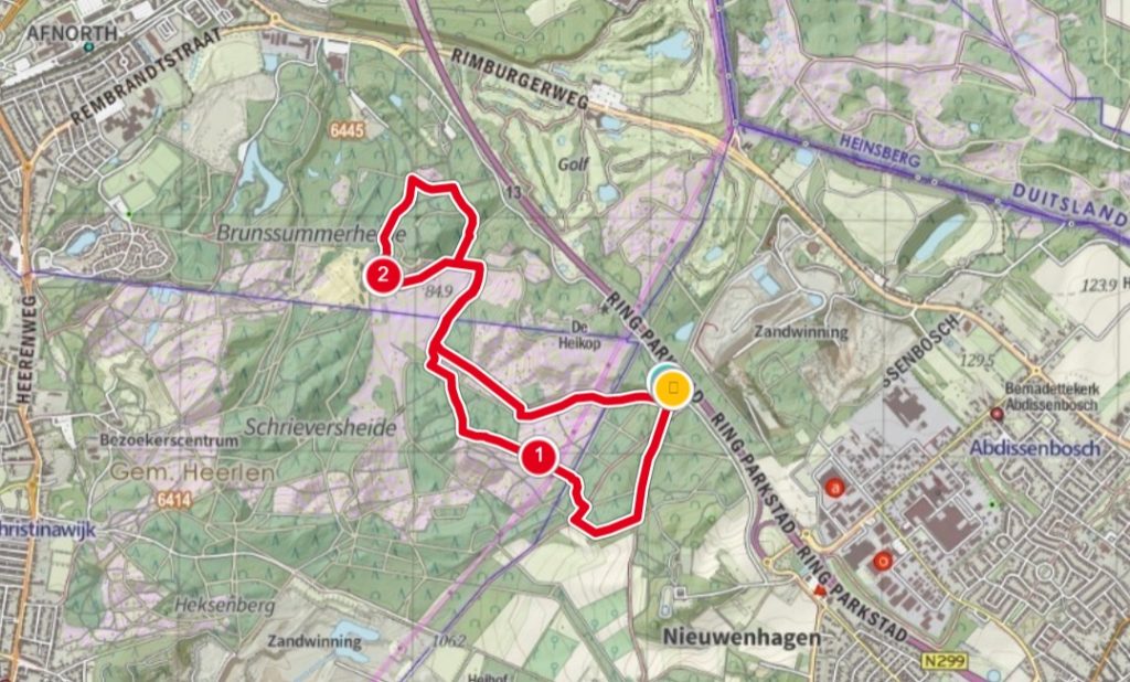 routekaart Brussummerheide