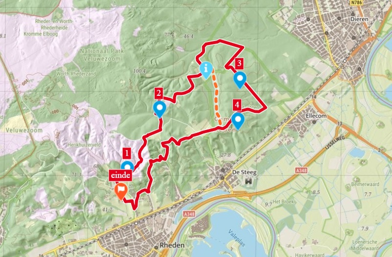 wandelroute door nationaal park Veluwezoom