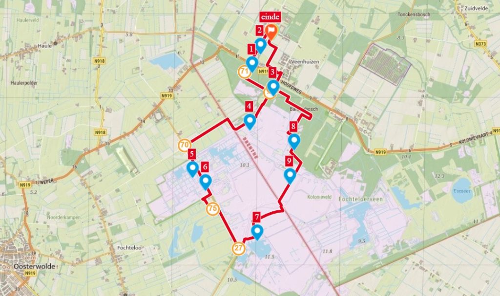 routekaart Fochteloërveen
