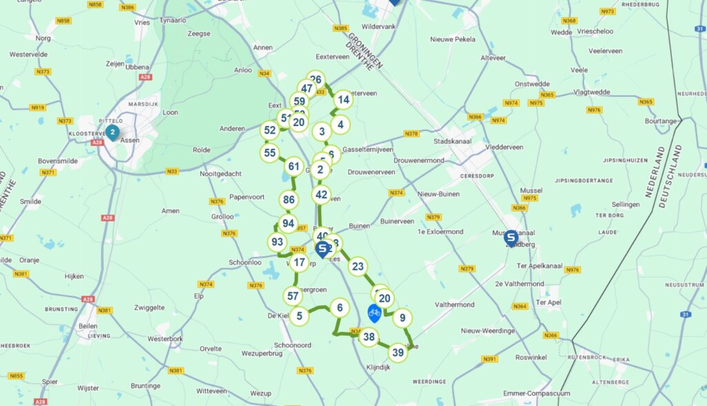 Kaartje Drenthe Hallenhuizen