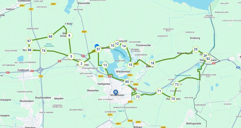 Kaartje Groningen Boerderijen van Oldambt