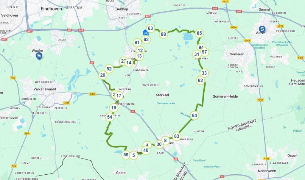 Kaartje Noord-Brabant Lange gevels