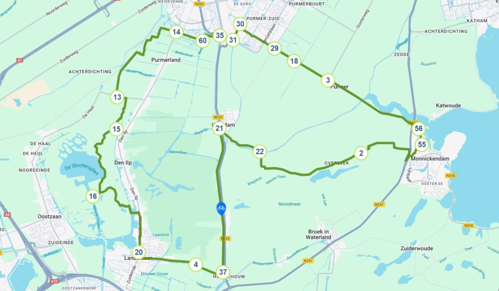 Kaartje Noord-Holland Hooihuisboerderijen