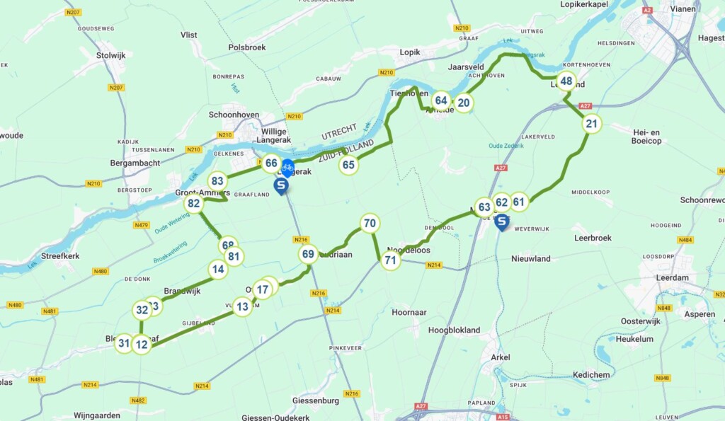 Kaartje Zuid-Holland Alblasserwaardse boerderijen