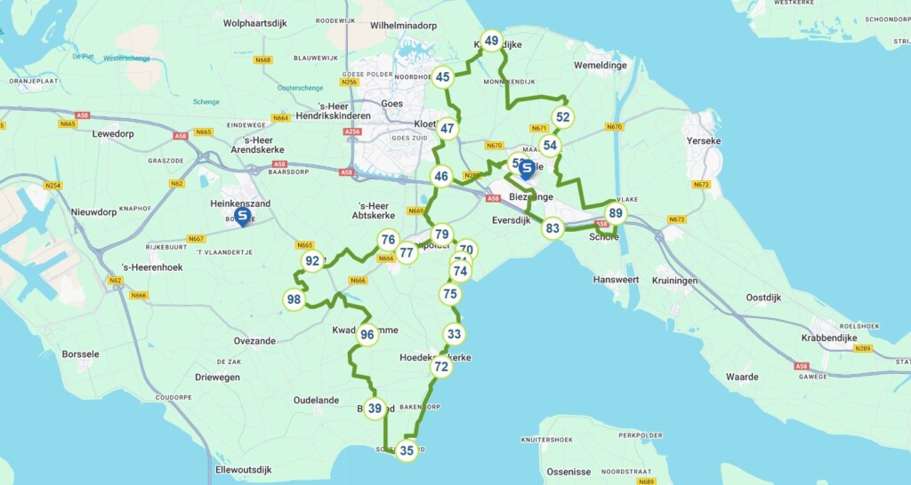 Kaartje Zeeland Schuren van Zeeland