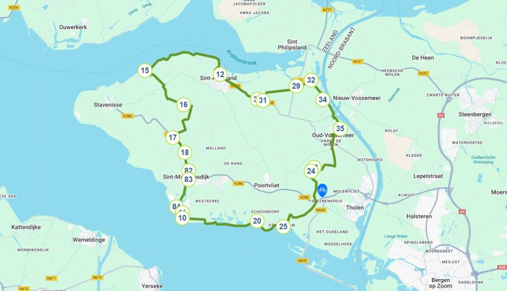 Kaartje Zeeland Zeeuwse boerderijen op Tholen