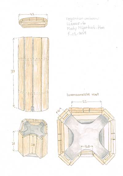 Werktekening regentonombouw