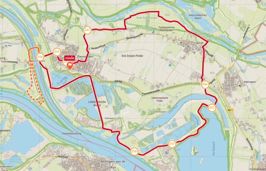 wandelroute Pannerden