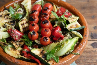 Gegrilde groentes met muntpesto