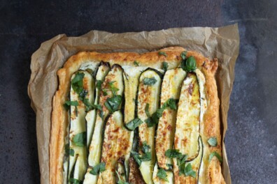 Plaattaart met courgette en ricotta