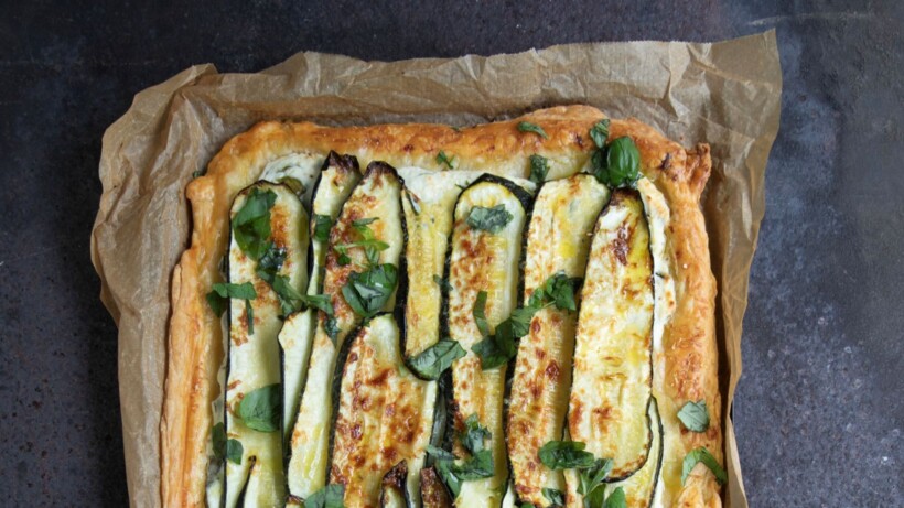 Plaattaart met courgette en ricotta