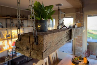 Hanglamp van oude biels