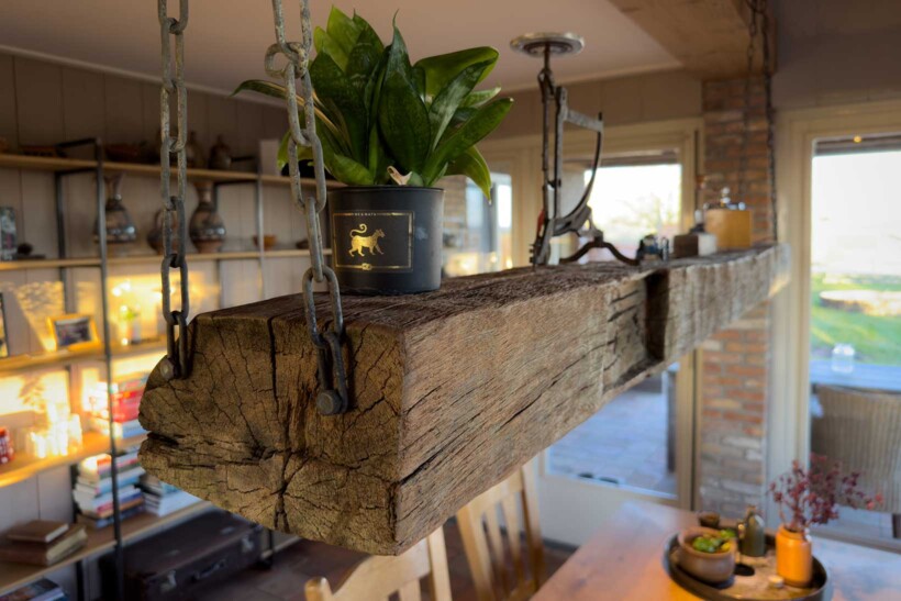 Hanglamp van oude biels