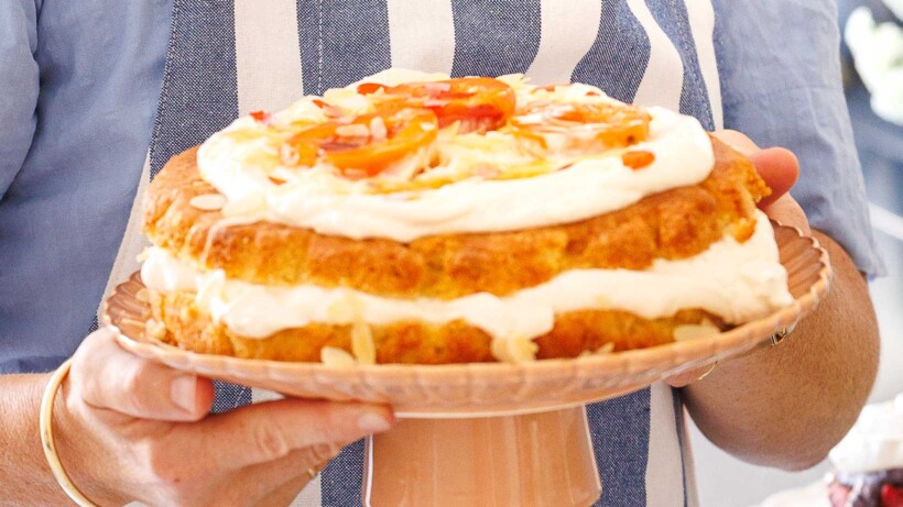 Feesttaart met abrikozen en mascarpone